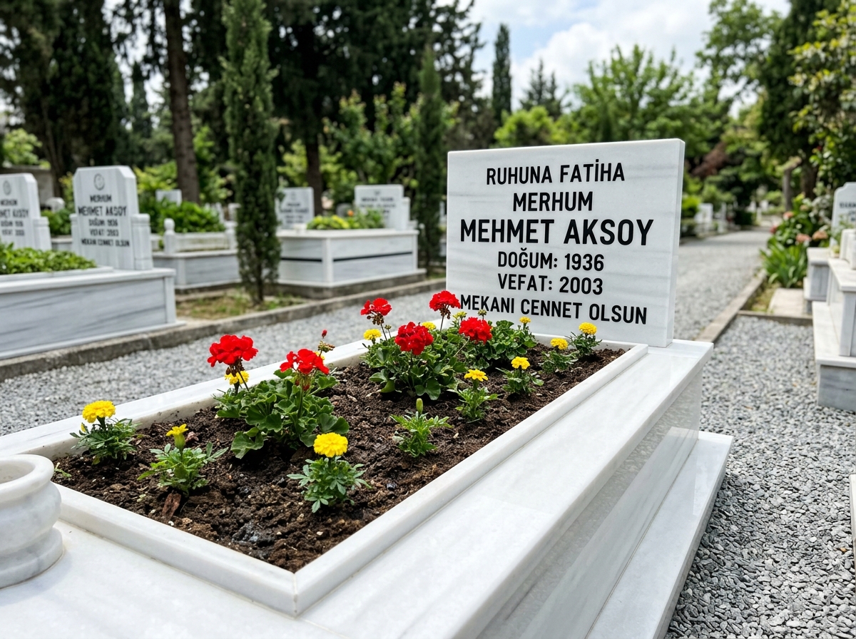 Temizlik Sonrası Beyazlatılmış Çiçekli Mezar